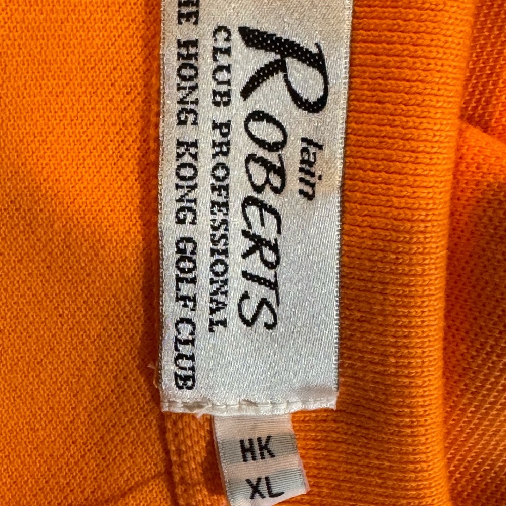 Iain Roberts Cotton Pique Polo Shirt. Orange‎ Black Embroidery. Men’s XL. Rare! - Picture 4 of 8